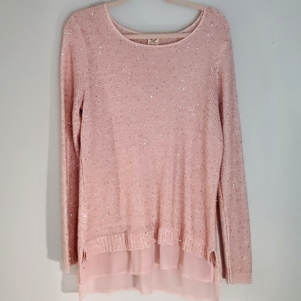 👄Womens Rose Blush Sweater with Sequins👄